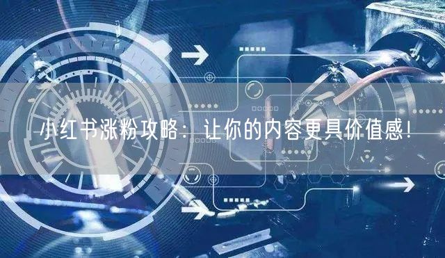 小红书涨粉攻略：让你的内容更具价值感！